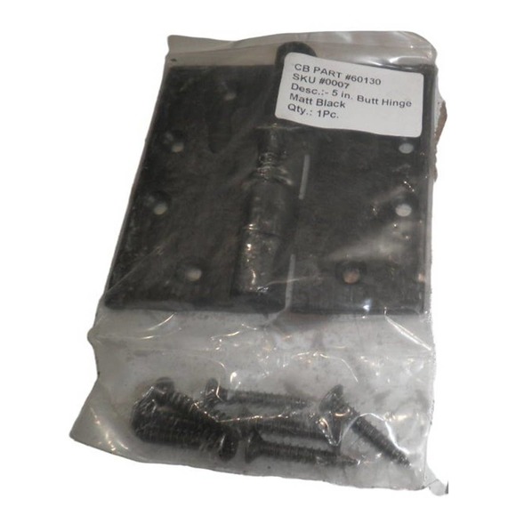 5 in. Matte Black Cast Iron Butt Hinge, Heavy Duty Gate Hardware - Free Shipping - Picture 3 of 4